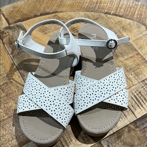 Place White Sandals with Ankle Strap